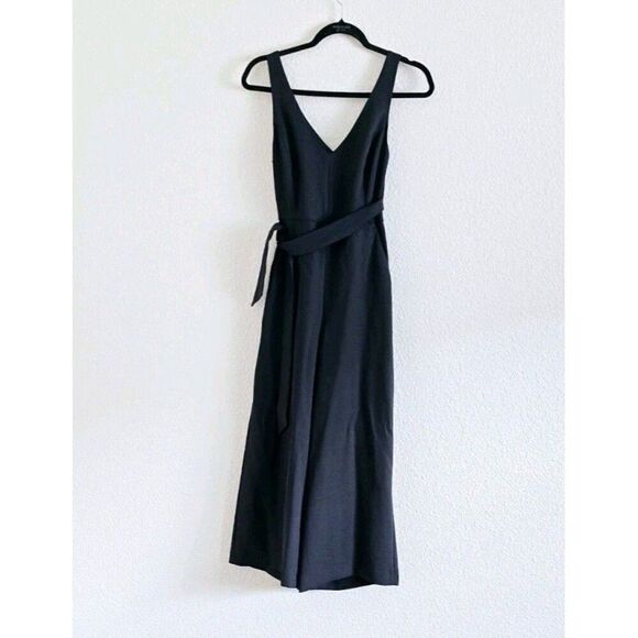 Aritzia Wilfred Encoulement  Jumpsuit  Criss Cross Back  Size 2 Black Wide Leg - Picture 10 of 10
